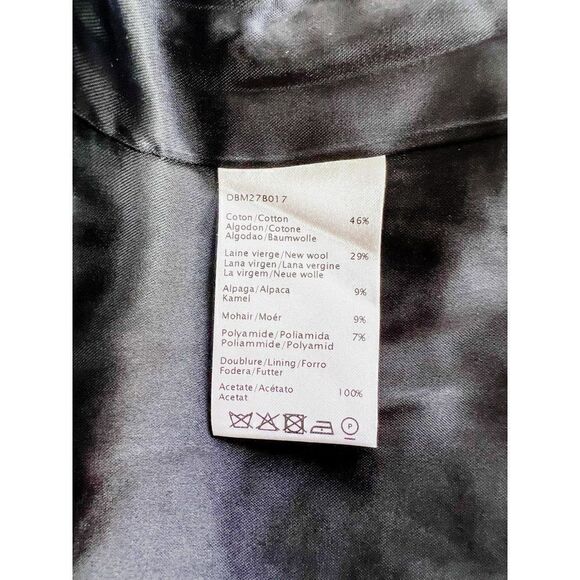 NEW! Gerard Darel Black and White Wool Blend Stand Collar Coat, Size 6 - Picture 8 of 9